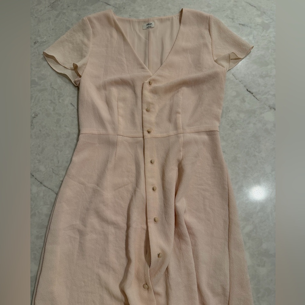 Wilfred Pale Blush Button-Front Fit-and-Flare Dress